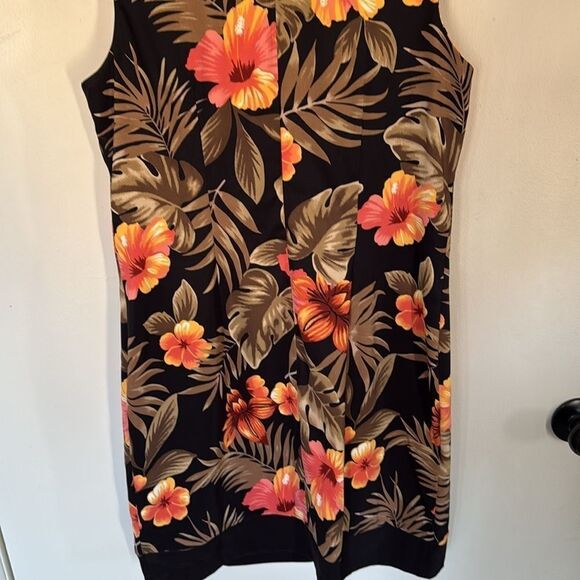 AB Studio Tropical Floral Sleeveless Shift Dress Size 12 Vibrant‎ Summer - Picture 5 of 8